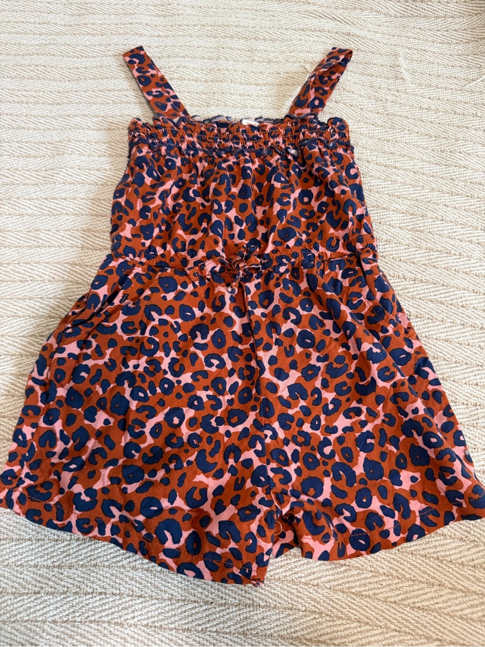 Cat & Jack Rust and Navy Leopard Print Romper